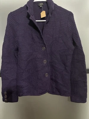 Blazer Talbots Pura Lana Merino Púrpura Botón Delantero - Talla MP Foto 1 de 4