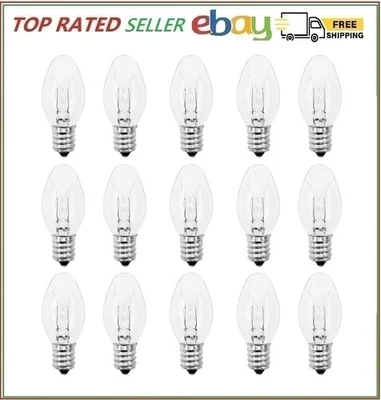 PAEORRORL Night Light Bulbs 4 Watt 15 Pack E12 Base Dimmable Plug in Night Light Bulbs - C
