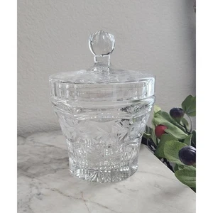 Vintage Crystal Biscuit Jar with Etched Roses - Picture 1 of 10