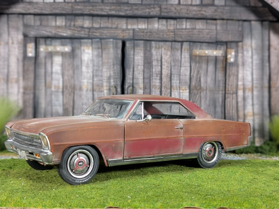 1/18 diecast car 1966 Nova SS rusty weathered barnfind Bob's Beaters - Image 1 of 4