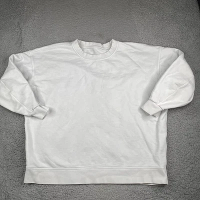 Lululemon Perfectly Oversized Crewneck Sweatshirt Women Size 12 White Pullover - Image 1 of 4