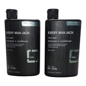 LOT 2 EVERY MAN JACK 2 IN 1 SEA SALT SHAMPOO & CONDITIONER - Picture 1 of 1