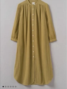 Vestido midi de salón de algodón arrugado Toast - Talla XL - Temporada actual £125 falla - Imagen 1 de 16