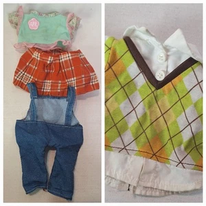 Cabbage Patch Kids Doll Clothes 4 Pieces Overalls Shirt Skirt - Picture 1 of 4