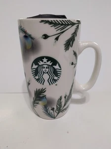 Starbuck’s 2020 Holiday Tall Travel Mug With Lid 15 Oz. Ceramic EUC - Picture 1 of 7
