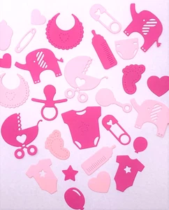 TROQUELADO DE MESA CONFETI MESA CONFETI PARA BEBÉ CON FORMAS ROSA PARA HACER TARJETAS DE CORTE ROSA x 30 - Imagen 1 de 6