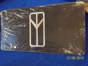 BLACK & MIRRORED PEACE LIKE? SYMBOL GM? LICENSE PLATE LOOK BUY IT NOW - Picture 1 of 1