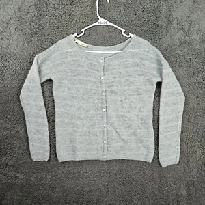 La Maille Sezane Damen Gr. XS Strickjacke Knopfleiste grau Strick Mohair Pullover - Bild 1 von 9