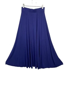 Soft Surroundings SZ M Long Panel Flared Nautical Elastic Waist Royal Blue Skirt - Picture 1 of 13