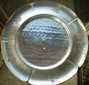 Vintage B.W. Buenilum gehämmertes Aluminium Lazy Susan drehbares Tablett Blumen Blätter (#1) - Bild 1 von 6