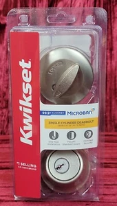 NUEVA LLAVE SELLADA Kwikset Single Cylinder Deadbolt Satin Nickel 660 15 CP K6 V1 - Imagen 1 de 9