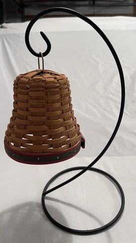 Longaberger Noel Bell Basket with Wrought Iron Display Stand w/o Plaid Ribbon Cover