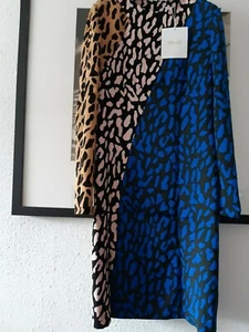 DIANE VON Furstenberg Dress 8 / 36 / 4US Blue Beige Black NEW - Picture 1 of 5