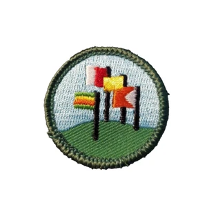 Girl Scout WORLD NEIGHBORS BADGE Waving Flags Patch 1.5 Inch Round Sew On - Picture 1 of 2