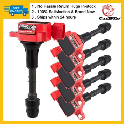 Комплект из 6 катушек зажигания для 2004-2013 Nissan Xterra Quest 3,5 л 4,0 л V6 UF349 новый - Изображение 1 из 4