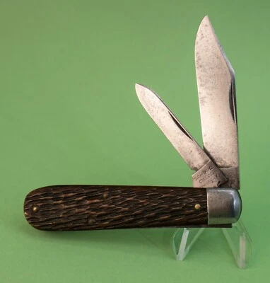 Изящный! Редкий карманный нож Schrade Cutlery Walden NY с рифленой костью Barehead Jack - Изображение 1 из 4