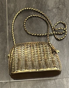 Edelstein gewebte brasilianische Leder Umhängetasche Vintage Gold & Bronze - Bild 1 von 13