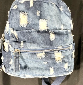 Denim-Rucksack im Used-Look 9 Hx11 Bx4 B Reißverschluss - Bild 1 von 10