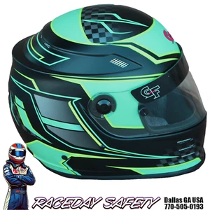 G-Force Revo Graphics SA2020 Racing Helmet Black/Teal - Bild 1 von 7