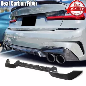 Difusor de parachoques trasero de carbono real labio para BMW Serie 3 G20 G28 330i M-Sport 2020+ - Imagen 1 de 14