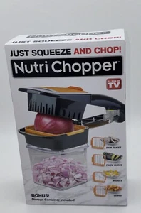 NIB NutriChopper Food Chopper & Dicer 4 Stainless Steel Blades Container. Open - Picture 1 of 5