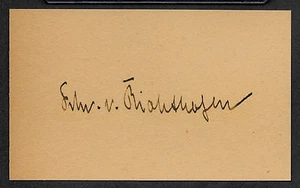 Autógrafo The Red Baron Von Richthofen reimpreso en tarjeta genuina de la Primera Guerra Mundial 1917 3x5 - Imagen 1 de 1