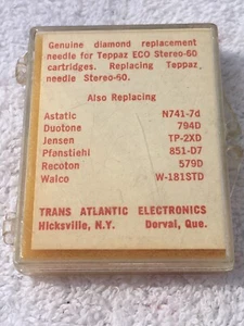 TAE Diamond Replacement Needle Cartridge for Teppaz ECO-60 Stereo 60 Plus More - Picture 1 of 2