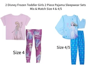 2 Disney Frozen Toddler Girls 2 Piece Pajama Sleepwear Sets Mix & Match Size 4 - Picture 1 of 6