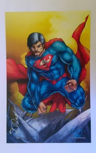 Superman 11x17" signierter Kunstdruck - Shelby W Robertson - DC Comics Poster - Bild 1 von 2