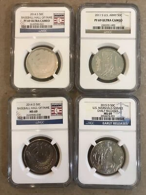 2011 D U.S. Army Half Dollar NGC proof ultra cameo us marshalls 2 2014 baseball - Image 1 of 4