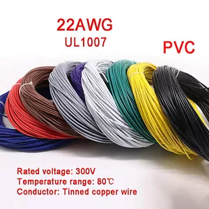UL1007 Kabel Litze 22AWG 0.19mm² Elektroleitung Kabel Leitung Kupferlitze Litzen - Bild 1 von 5