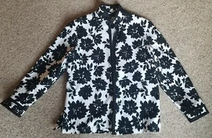 Drapers Damons Black Floral Light Blazer Jacket Women's Petite 6P - Picture 1 of 4