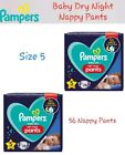 Pampers Baby-Dry Night Nappy Pants Size 5, 2x 28 Night Nappies (56 Total)