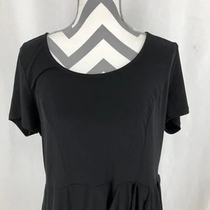 Fashion to Figure Black Short Sleeve Gathered Waist Drape Dress 2X USA - Picture 1 of 4