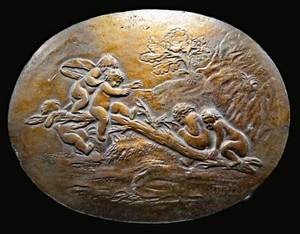 Cherubs Art Indiana Metal Craft Vintage Belt Buckle - Picture 1 of 4