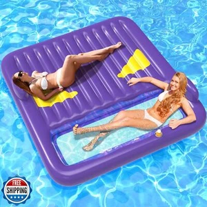 Inflatable Tanning Pool Lounger Float,Lake Floats for Adults - 71" X 71" Larg - Picture 1 of 5