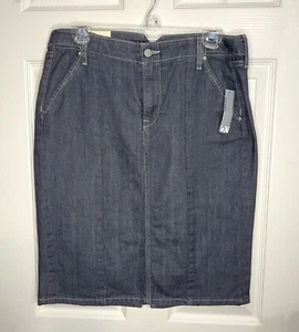 Neu mit Etikett 2008 Old Navy Größe 10 grau Stretch Denim genäht gerader Bleistiftrock - Bild 1 von 5