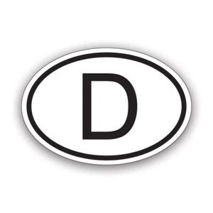 D Germany Country Code Oval Sticker Decal - Weatherproof - german euro - Picture 1 of 4