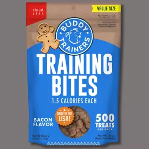 Training Bites for Dogs, Low Calorie Dog Treats Baked in The USA, Bacon 10 oz. - Picture 1 of 13