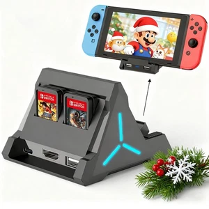 NEW Switch Dock TV Mirroring Fast Charge Card Holder for Nintendo Christmas Gift - Picture 1 of 9