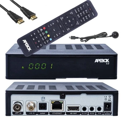 Ricevitore combinato DVB-S2 + DVB-T2/C Apebox C2 LAN H.265 Full HD CA Multistream - Immagine 1 di 4