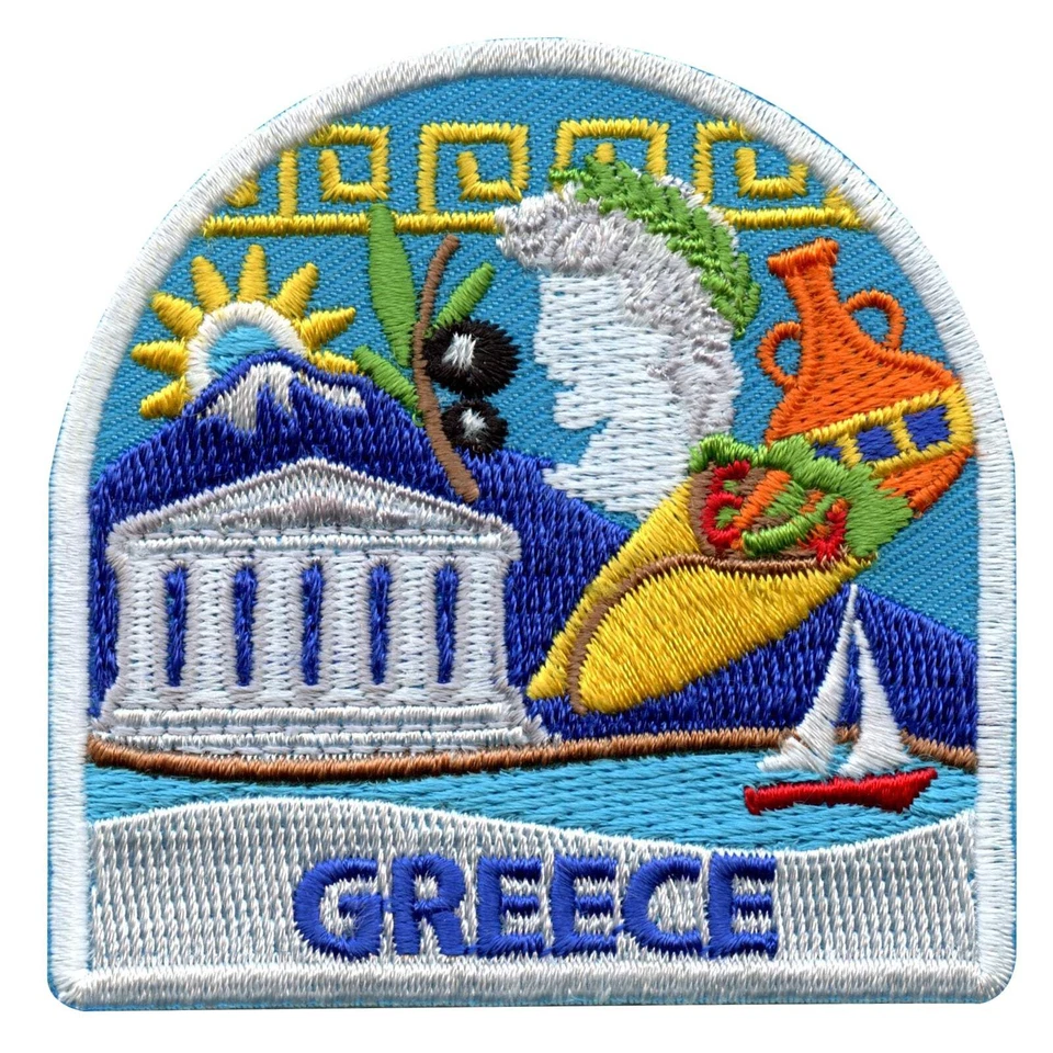 Greece World Showcase Travel Patch Souvenir History Vacation Embroidered Iron On - Image 1 of 2
