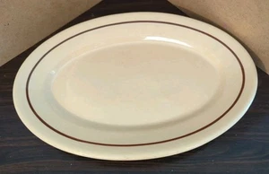 McNichol ROLOC Restaurantware Oval Platter, VTG, 12", Cream & Brown, Diner - Picture 1 of 7