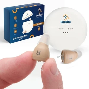EarRite Rechargeable OTC Hearing Aids for Seniors - Nearly Invisible & Comfor... - Picture 1 of 7