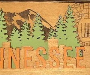 State of Tennessee LASER CUTOUT - 16" WOOD PLAQUE - KNOXVILLE SKYLINE & NEYLAND - Bild 1 von 4