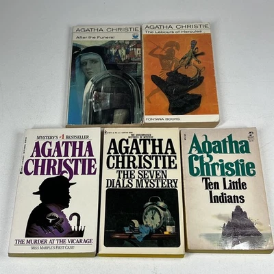 Lot of 5 Agatha Christie Vintage Paper Back Books Mystery Crime Detective Foto 1 de 4