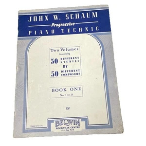 John W Schaum Progressive Piano Technic in 2 Volumes Book 1 Belwin Sheet Music - Picture 1 of 5