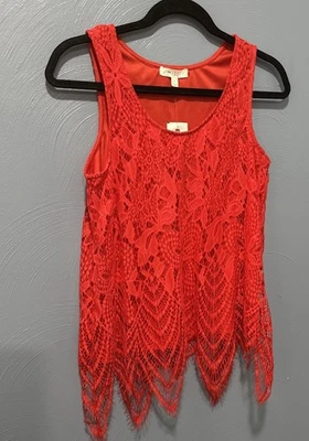 Top para mujer pequeño rojo encaje hada indie grunge caprichoso vampiro nuevo con etiquetas hebilla Foto 1 de 4