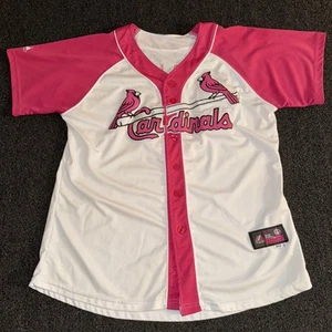 St Louis Cardinals Women’s Pink Jersey Size Large Majestic Molina Mothers Day 4 - Picture 1 of 8