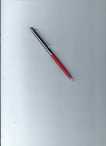 Vtg Paper Mate Red & Chrome Profile Slim Grip Double Heart Ball Point Pen-No Adv - Picture 1 of 7